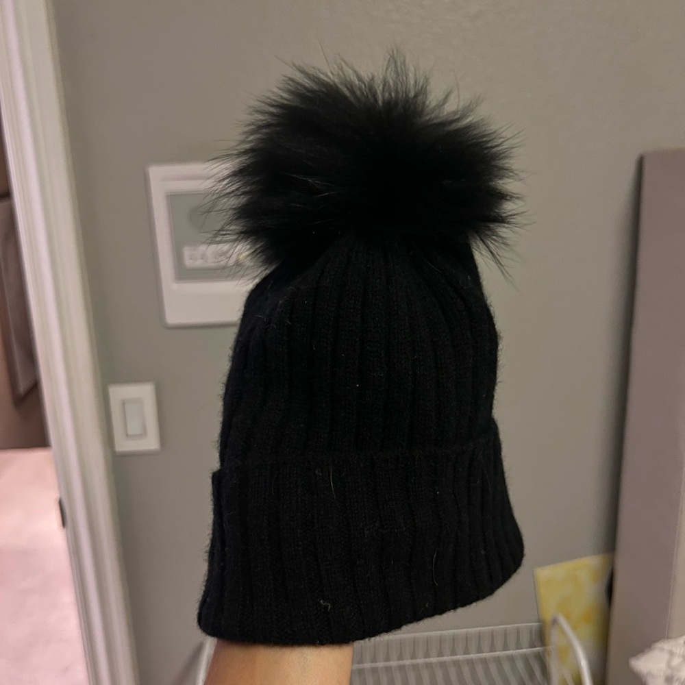 Amicale Cashmere and Fox Fur Beanie